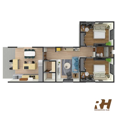 Residential Houses 3D Floorplan by Rendering Hub - Architizer