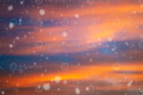 Falling Snow Snowfall Blurred Abstract Festive Christmas Background