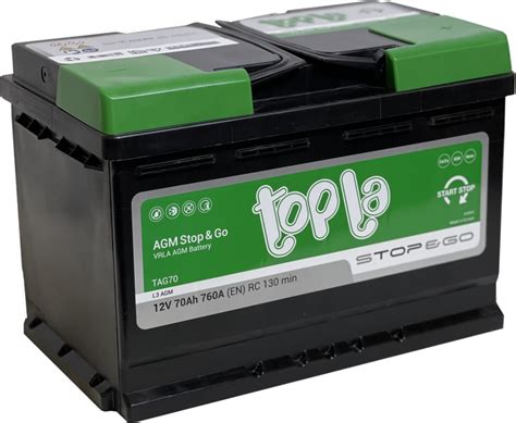AKUMULIATORIAI 70AH R EN760A TOPLA AGM STOP & GO TTAGM70R - Houstera