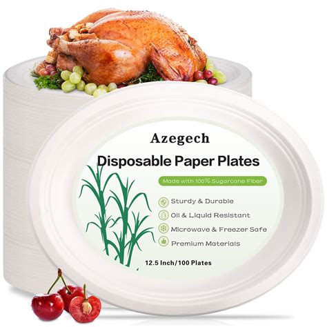 Pack Disposable Paper Plates Inch Oval Eco Friendly Dinner