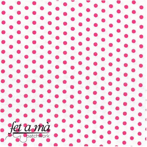 Tela Spot On Lunares Fucsia Fondo Blanco