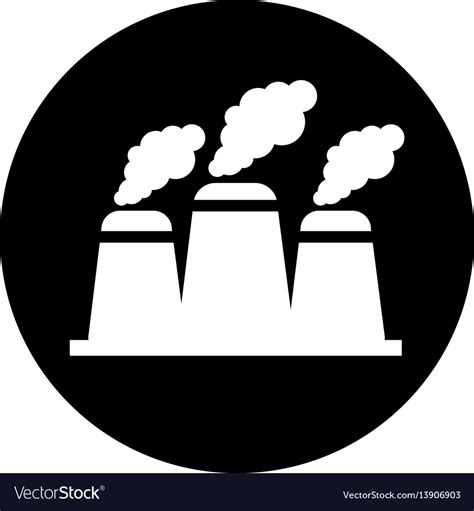 Nuclear Plant Chimney Icon Royalty Free Vector Image