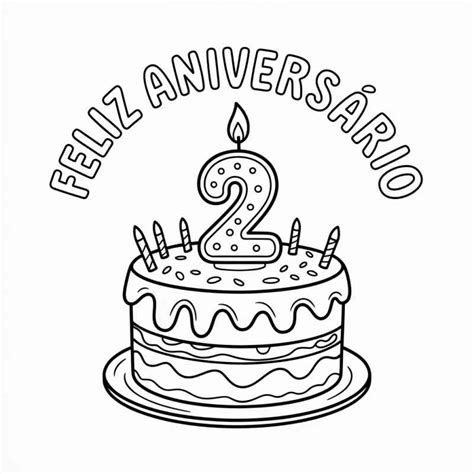 Desenhos De Aniversário Fácil - Desenhos de Aniversário para Imprimir e Colorir