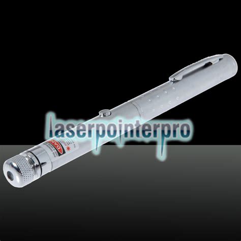 100mW Middle Open Starry Pattern Red Light Naked Laser Pointer Pen Silver Laserpointerpro