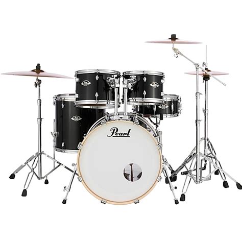 Pearl Export Standard Piece Drum Set With Hardware Jet Black Guitar