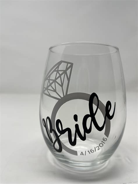 Personalized Bride Wine Glass For Bridal Shower Bridal Shower Etsy