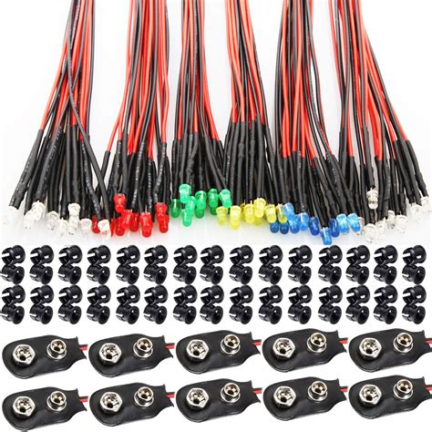 RUNCCI YUN 60Pcs 3mm Leds Mit 20cm Kabel DC 12V Vorverdrahtete