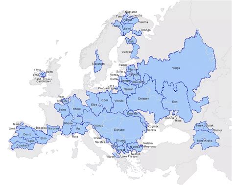 😊 Blank Free Labeled Map of Europe Rivers Map 😊 [PDF]