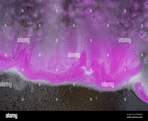 Beautiful Pink And Magenta Soap Background With Waves And Foam Stock