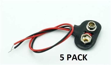 5 PACK INSULATED 9V BATTERY SNAP CONNECTOR T TYPE 32 8007 5PK EBay