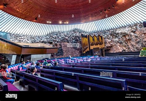 Interior of Temppeliaukion Church (known also as Rock Church) in ...