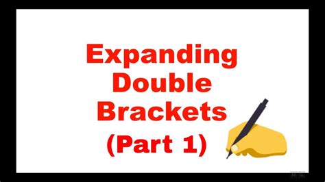 How to Expand Double Brackets ( Part 1 ) - YouTube 