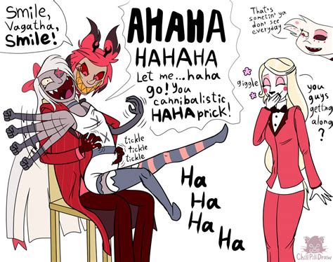 Hazbin Hotel Vaggie Surprises Alastor 1 By Chillpill Draw On Deviantart