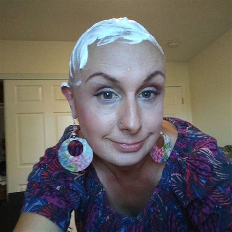 Pin On Bald Women Covered In Shaving Cream 1