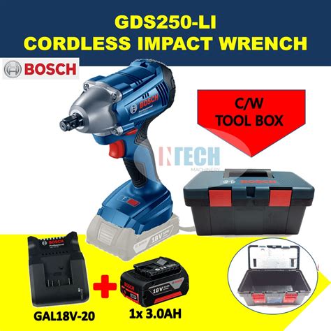 Bosch Gds250 Li Cordless Impact Wrench C W Tool Box Gal18v20 Charger