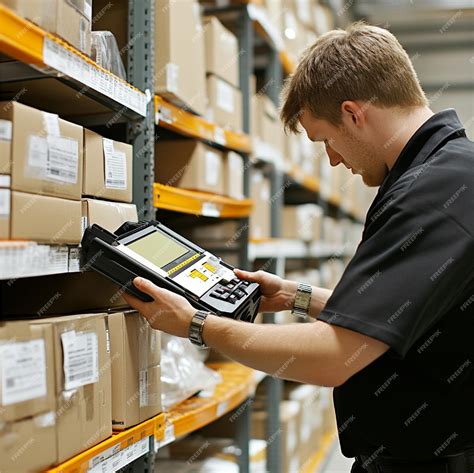 Inventory management systems in use showing barcoding RFID tagging or