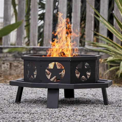 Amazon PaPaJet 35 Inch Outdoor Fire Pits Octagonal Wood Burning