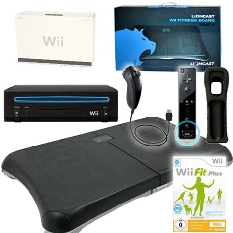 Nintendo Wii Konsole Schwarz Balance Board Black Und Wii Fit Plus Neu