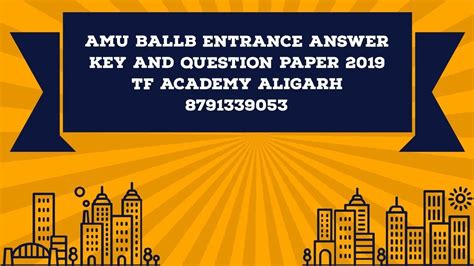 Amu Ballb Answer Key And Question Paper Youtube