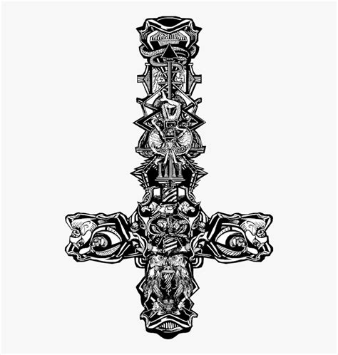 Inverted Cross Tattoo Design , Png Download - Upside Down Cross Tattoo ...