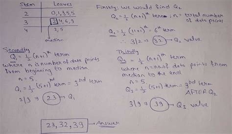 [solved] Identify The Quartiles Of The Data In The Stem And Leaf Plot Stem Course Hero