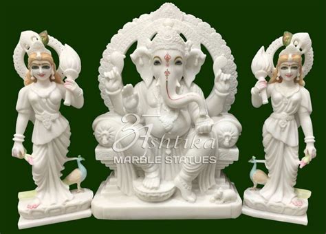 Polished Ganesh Ridhi Sidhi Marble Statue At Rs 95000 In Jaipur ID