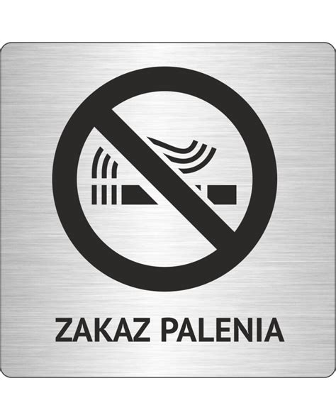 Piktogram Zakaz Palenia X Cm Srebrny