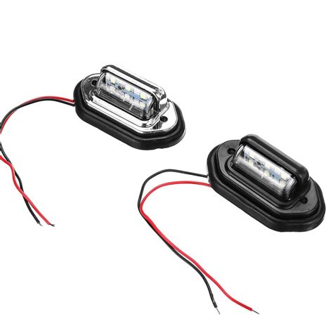 2PCS 10 30V 12V 24V 6 SMD LED License Plate Tag Lights Lamps For Boat