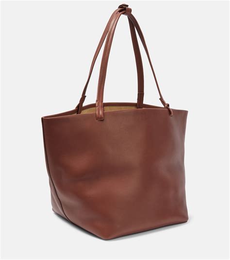 Park Tote Three Leather Tote Bag In Brown The Row Mytheresa