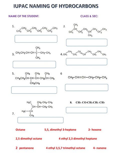 Iupac Naming Worksheet Compoundworksheets