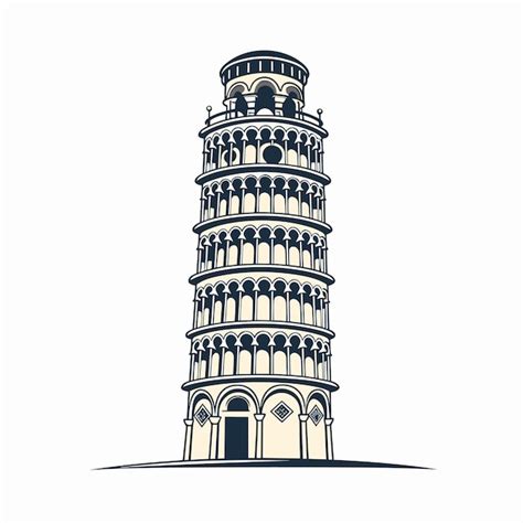 Premium Vector Vector Of The Iconic Leaning Tower Of Pisa Depicted In