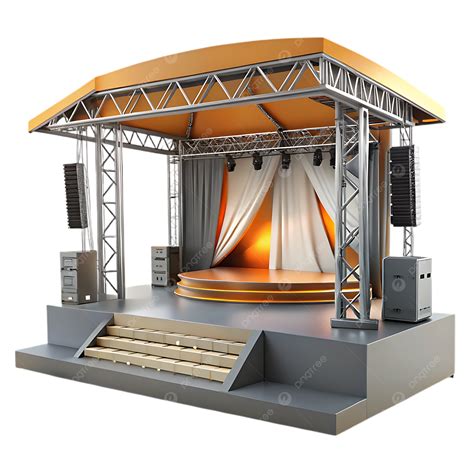 modern outdoor concert stage  lighting  sound system stage