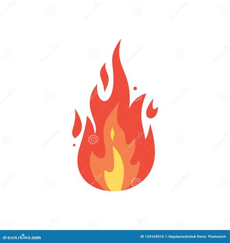 Icono Del Vector De Las Llamas Del Fuego En Estilo De La Historieta