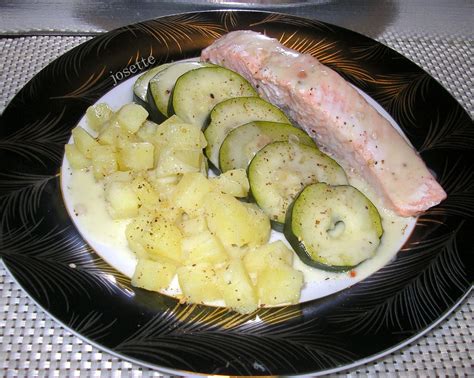 pavés de saumon et ses légumes sauce boursin la cuisine de josette