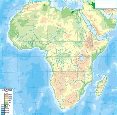 非洲地形空白图 中学空白地图 地理教师网