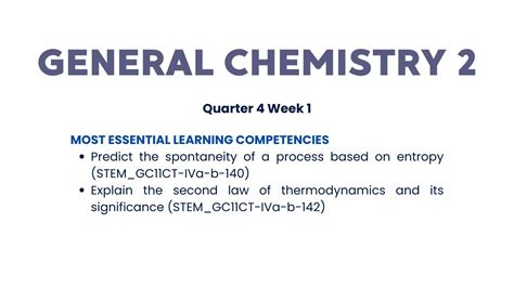 General Chemistry 2 SHS Quarter 4 Week 1 YouTube