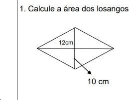 Calcule A Rea Do Losango Brainly Br