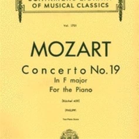 Mozart Concerto No 19 In F K 459 PianoWorks