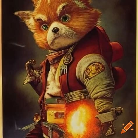 Intricate Vintage Star Fox Poster Inspired By James Gurney And Norman