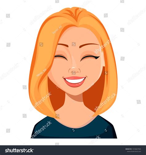 Face Expression Woman Blond Hair Laughing Stock Vector Royalty Free