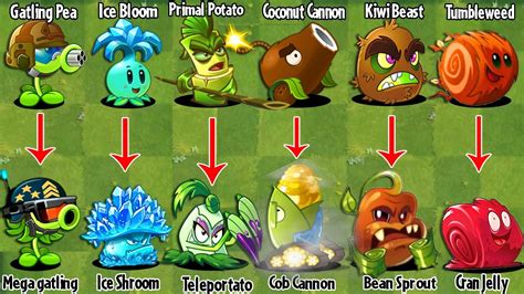 Pvz 2 Discovery Every Old And New Plants Evolution Noob Pro Hacker Version Youtube