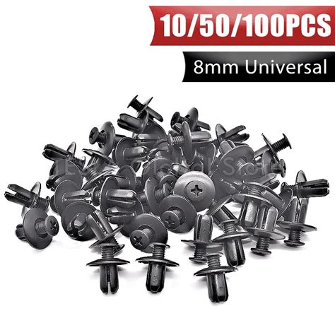 50100pcs 8mm Plastic Rivets Fasteners Screw Car Bumper Panel Fender Rivet Car Fastener Clips