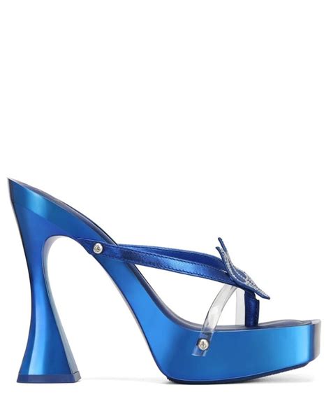 Women Naked Wolfe Heels Saturday Blue Metallic Wolfesportssko