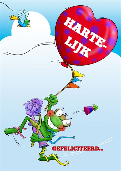 Hartelijk Met Hart Ballon En Kikker Felicitatiekaarten Kaartje Go