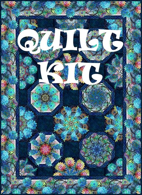 Quilt Kit Blue Dazzle Kaleidoscope Quilt Kit By Jason Yenter Etsy