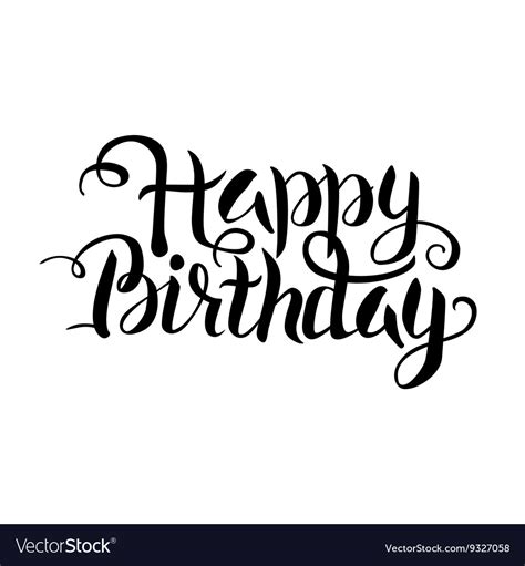 Black happy birthday lettering over white Vector Image