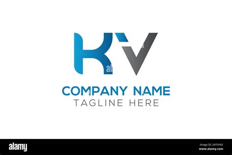 Plantilla vectorial de diseño de logotipo de KV con letra inicial