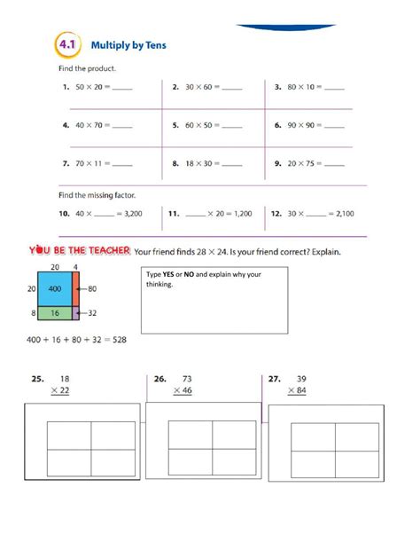 Multiplication by 10s and Box Method worksheet | Live Worksheets ...