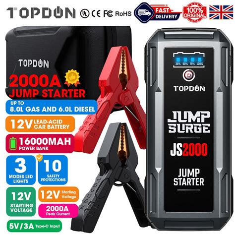 Topdon Js V Car Jump Starter A Battery Booster Usb Charger