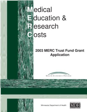 Fillable Online Health State Mn MERC Trust Fund Grant Application